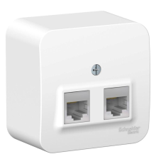 Systeme electric BLNIA045451 BLANCA О/У РОЗЕТКА двойная компьютерная RJ45, кат.5E, ИЗОЛ.ПЛ.,БЕЛЫЙ