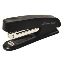 Степлер Silwerhof 401072-01 N10 (12листов) черный 50скоб пластик закрытый коробка