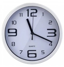 Perfeo Настенные часы "PF-WC-001", круглые д. 20 см, белый корпус / белый циферблат