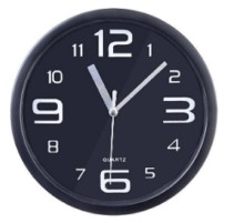 Perfeo Настенные часы "PF-WC-001", круглые д. 20 см, чёрный корпус / чёрный циферблат