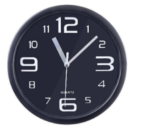 Perfeo Настенные часы "PF-WC-001", круглые д. 20 см, чёрный корпус / чёрный циферблат