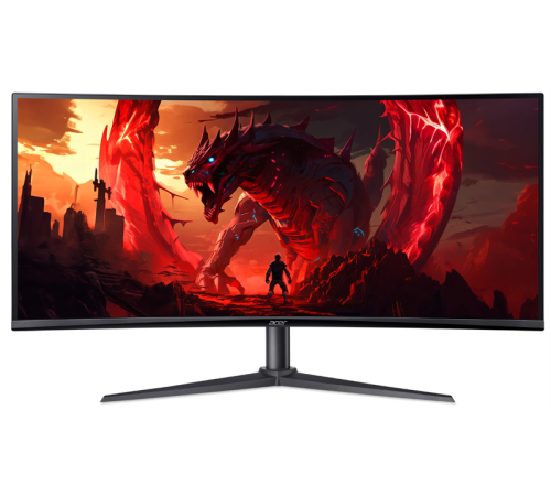 Монитор 34'' ACER Nitro XZ342CUV3bmiiphx,ZeroFrame,Curved 1500R Black,21:9,VA,3440x1440,1ms,400cd,180Hz,2xHDMI(2.0)+1xDP(1.4)+SPK+Audio out,Speakers 2Wx2,sync: FreeSync Premium,hdr: HDR 400,H.Adj.100 (UM.CX2EE.305)