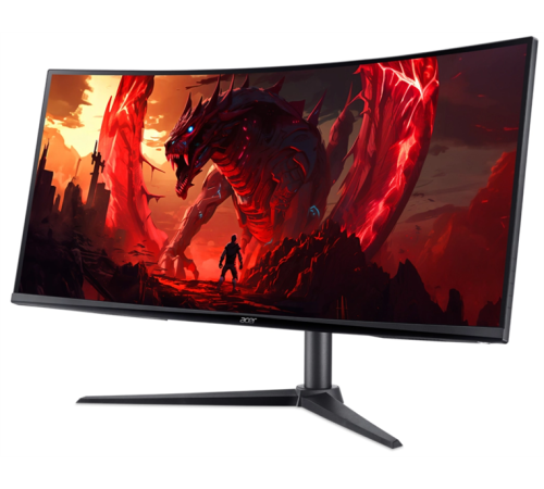 Монитор 34'' ACER Nitro XZ342CUV3bmiiphx,ZeroFrame,Curved 1500R Black,21:9,VA,3440x1440,1ms,400cd,180Hz,2xHDMI(2.0)+1xDP(1.4)+SPK+Audio out,Speakers 2Wx2,sync: FreeSync Premium,hdr: HDR 400,H.Adj.100 (UM.CX2EE.305)