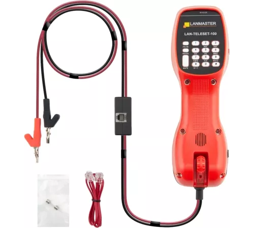 Трубка телефонная Lanmaster LAN-TELESET-100 для тестирования красный