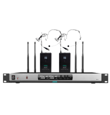 Dsppa беспроводная микрофонная система true diversity uhf (2 головных микрофона) DSPPA True Diversity UHF Wireless Microphone System (2 head-set mic) (D5823)