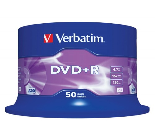 Диск DVD+R Verbatim 4.7Gb 16x Cake Box (50шт) (43550) Диск DVD+R Verbatim 4.7Gb 16x Cake Box (50шт) (43550)