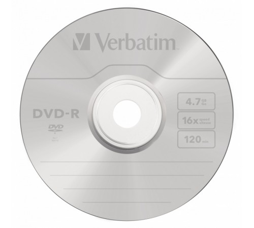 Диск DVD-R Verbatim 4.7Gb 16x Cake Box (50шт) (43548)