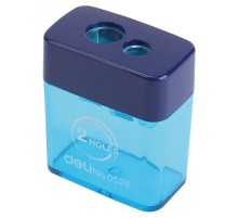 Точилка для карандашей ручная Deli E0526 2 отверстия пластик ассорти блистер