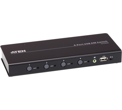 4-портовый USB КМ-переключатель с функцией Boundless Switching (кабели включены) ATEN CS724KM