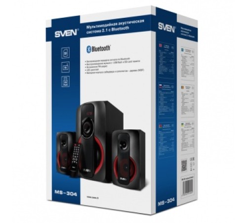 Колонки Sven MS-304 2.1 черный/красный 40Вт