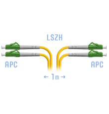 Патчкорд оптический LC/APC SM Duplex 1 метр