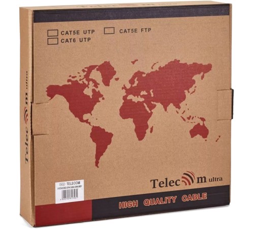Патчкорд литой "Telecom" UTP кат.5e 50,0м серый VCOM NA102--50M