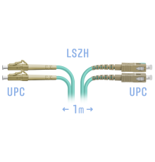 Патчкорд оптический LC/UPC-SC/UPC MM Duplex 1метр