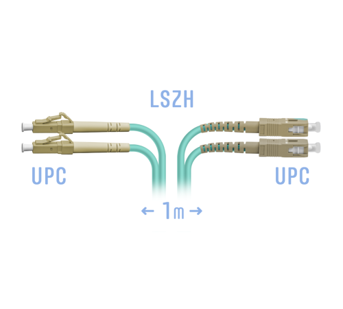 Патчкорд оптический LC/UPC-SC/UPC MM Duplex 1метр