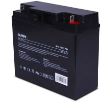 Батарея SVEN SV 12170 (12V 17Ah), напряжение 12В, емкость 17А*ч, макс. ток разряда 225А, макс. ток заряда 5.1А, свинцово-кислотная типа AGM, тип клемм T1 Sven SV12170 (SV-0222017)