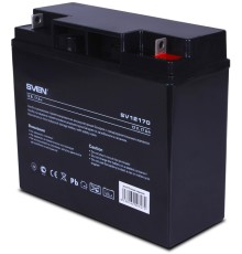 Батарея SVEN SV 12170 (12V 17Ah), напряжение 12В, емкость 17А*ч, макс. ток разряда 225А, макс. ток заряда 5.1А, свинцово-кислотная типа AGM, тип клемм T1 Sven SV12170 (SV-0222017)