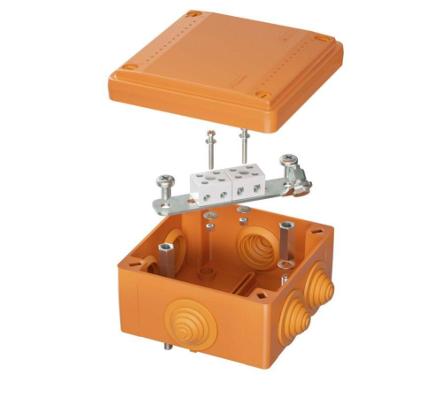 DKC FSB11404 Коробка пластиковая FS с кабельными вводами и клеммниками, IP55,100х100х50мм, 4р, 450V,6A, 4мм.кв DKC FSB11404 Коробка пластиковая FS с кабельными вводами и клеммниками, IP55,100х100х50мм, 4р, 450V,6A, 4мм.кв