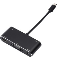 Переходник 0.1 m Type-C(m) => HDMI+VGA+USB Переходник Atcom Type-C M/HDMI+VGA+USB (AT2810)