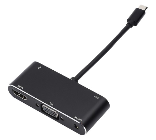 Переходник 0.1 m Type-C(m) => HDMI+VGA+USB Переходник Atcom Type-C M/HDMI+VGA+USB (AT2810)