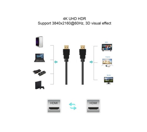 Кабель HDMI-19M --- HDMI-19M ver 2.0 4K*60Hz, 2m 2F Telecom Pro <TCG220F-2M> VCOM HDMI (m) - HDMI (m) 2м (TCG220F-2M) Кабель HDMI-19M --- HDMI-19M ver 2.0 4K*60Hz, 2m 2F Telecom Pro <TCG220F-2M> VCOM HDMI (m) - HDMI (m) 2м (TCG220F-2M)