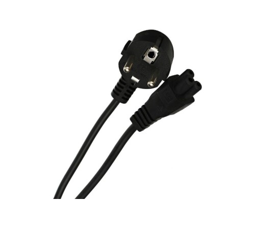 Кабель питания для ноутбуков 3-pin (угловая Евровилка) <VDE> 3G*0.5mm2 VCOM <CE022-CU0.5-3>, 3m VCOM CE022-CU0.5-3M