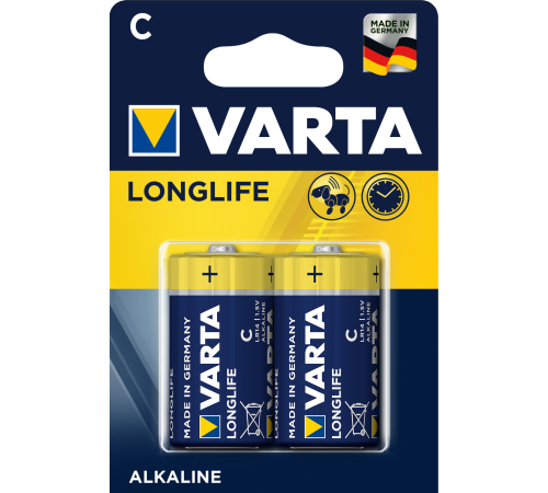 Батарейка Varta LONGLIFE LR14 C BL2 Alkaline 1.5V (4114) (2/20/200) (2 шт.) VARTA 04114101412