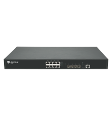 Управляемый коммутатор уровня 3 BDCOM S5700-8EP4X, 8x 2.5GBASE-Т PoE 802.3af/at/bt до 370W, 4x 1/10GE SFP+, ~220V AC