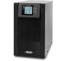 ИБП POWERMAN Online 2000, LCD, двойного преобразования, 2000ВА, 1800Вт, 3 евророзетки с резервным питанием, USB, RS232, слот SNMP, разъем EPO, батарея 12В 9Ач 4 шт., 215 х 315 х 475 мм., 18.5 кг. Powerman Online 2000