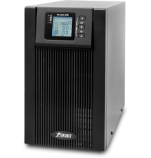 ИБП POWERMAN Online 2000, LCD, двойного преобразования, 2000ВА, 1800Вт, 3 евророзетки с резервным питанием, USB, RS232, слот SNMP, разъем EPO, батарея 12В 9Ач 4 шт., 215 х 315 х 475 мм., 18.5 кг. Powerman Online 2000