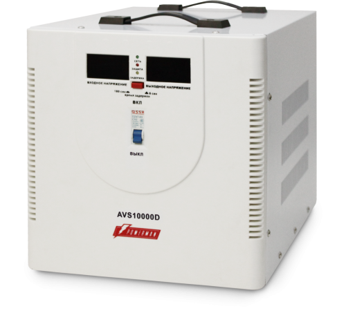 Стабилизатор POWERMAN AVS 10000D, ступенчатый регулятор, цифровые индикаторы уровней напряжения, 10000ВА, 140-260В, максимальный входной ток 50А, клеммная колодка, IP-20, напольный, 410мм х 280мм х 310мм, 15.5 кг. POWERMAN AVS 10000D Стабилизатор POWERMAN AVS 10000D, ступенчатый регулятор, цифровые индикаторы уровней напряжения, 10000ВА, 140-260В, максимальный входной ток 50А, клеммная колодка, IP-20, напольный, 410мм х 280мм х 310мм, 15.5 кг. POWERMAN AVS 10000D
