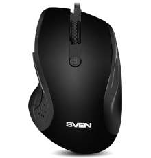Мышь SVEN RX-113  (5+1кл. 800-2000DPI,  Soft Touch, каб. 1,5м, блист.) USB чёрная Sven RX-113 (SV-018733)