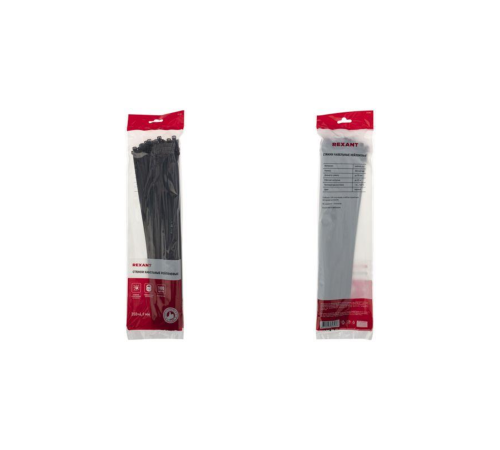 Rexant (07-0351) Хомут nylon 5.0 х 350 мм 100шт черный Rexant (07-0351) Хомут nylon 5.0 х 350 мм 100шт черный