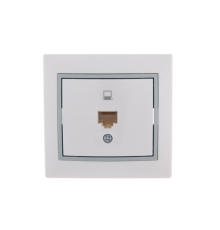 Розетка компьютерная 1-м СП Mira RJ45 бел./сер. LEZARD 701-0215-139