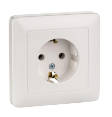 Systeme electric RS16-134-B ХИТ С/У РОЗЕТКА с заземлением без шторок 16А, 250В, БЕЛЫЙ. Россия
