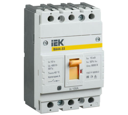 Iek SVA4410-3-0100 Авт. выкл. ВА44 33 3Р 100A 15кА Iek SVA4410-3-0100 Авт. выкл. ВА44 33 3Р 100A 15кА