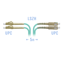 Патчкорд оптический LC/UPC-SC/UPC MM Duplex 5 метров