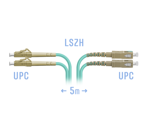 Патчкорд оптический LC/UPC-SC/UPC MM Duplex 5 метров