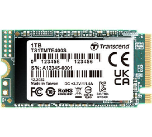 Твердотельный диск 256GB Transcend MTE400S, 3D TLC NAND, M.2 2242 ,PCI-E 4x [ R/W - 2000/1000 MB/s]