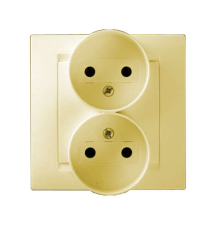 Розетка 2-м СП Simon15 16А IP20 250В без заземл. винт. клеммы сл. кость Simon 1590457-031