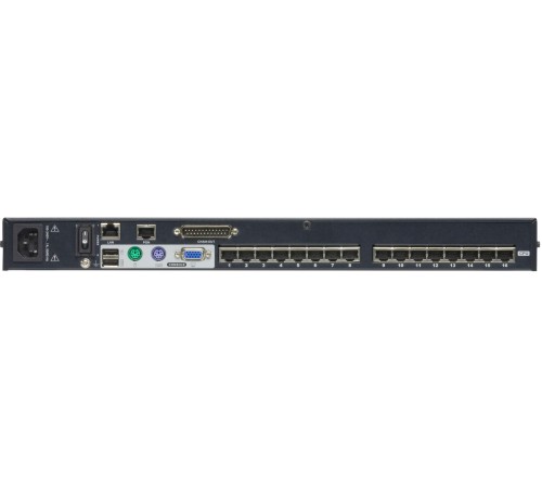Переключатель KVM,  1 local user PS2+VGA+1 IP user => 16 cpu (PS2/USB/Sun+VGA)/RS232, без шнуров ATEN KH1516AI