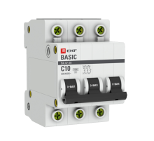 EKF mcb4729-3-10C Автоматический выключатель 3P 10А (C) 4,5кА ВА 47-29 EKF Basic