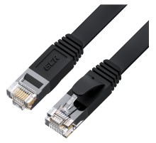 GCR Патч-корд PROF плоский прямой 2.0m, UTP медь кат.6, черный, 30 AWG, ethernet high speed 10 Гбит/с, RJ45, T568B, GCR-52861 Greenconnect GCR-52861