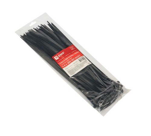 EKF plc-cb-4.8x300 Хомут нейлоновый черный (4,8х300) (100шт.) EKF Basic
