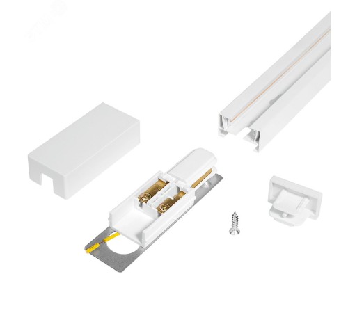 Шинопровод белый 2м PTR 2M-WH с токоподводом и заглушкой Jazzway JazzWay 5010727