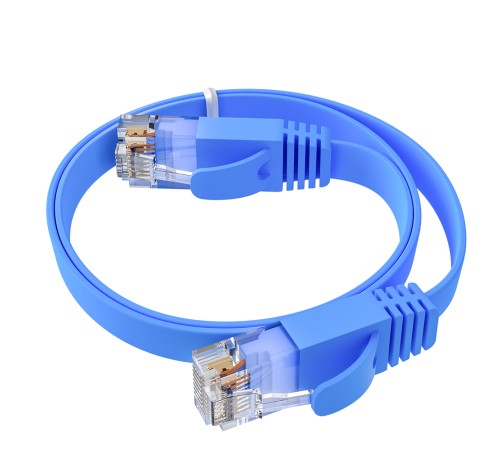 GCR Патч-корд PROF плоский прямой 7.5m, UTP медь кат.6, синий, 30 AWG, ethernet high speed 10 Гбит/с, RJ45, T568B, GCR-52877 Greenconnect RJ45(m) - RJ45(m) Cat. 7 U/UTP PVC 7.5м (GCR-52877)