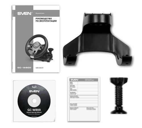 Руль SVEN GC-W800 (педали, вибро, скоба, D-pad, 12 кл, PC/PS3/PS4/XBOXONE/Xinput) Sven SV-015442