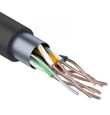 Кабель витая пара F/UTP CAT5e PE 4PR 24AWG внешнийчерный 305м, REXANT REXANT 01-0146-1
