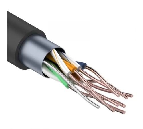 Кабель витая пара F/UTP CAT5e PE 4PR 24AWG внешнийчерный 305м, REXANT REXANT 01-0146-1