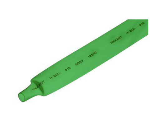 Трубка термоусадочная 15.0/7.5 1м зел. REXANT 21-5003