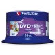 Диск DVD+R Verbatim 4.7Gb 16x Cake Box (50шт) Printable (43512)